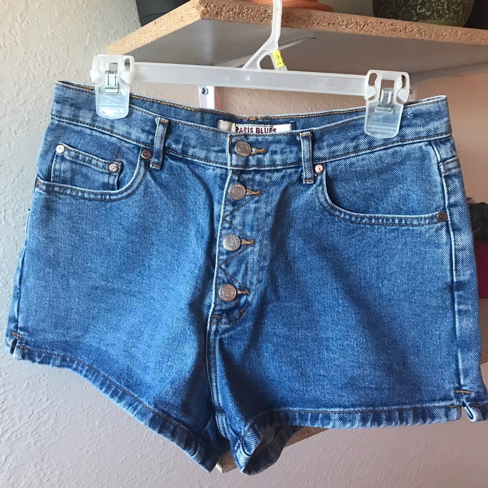 Vintage Paris Blues High Waisted Shorts